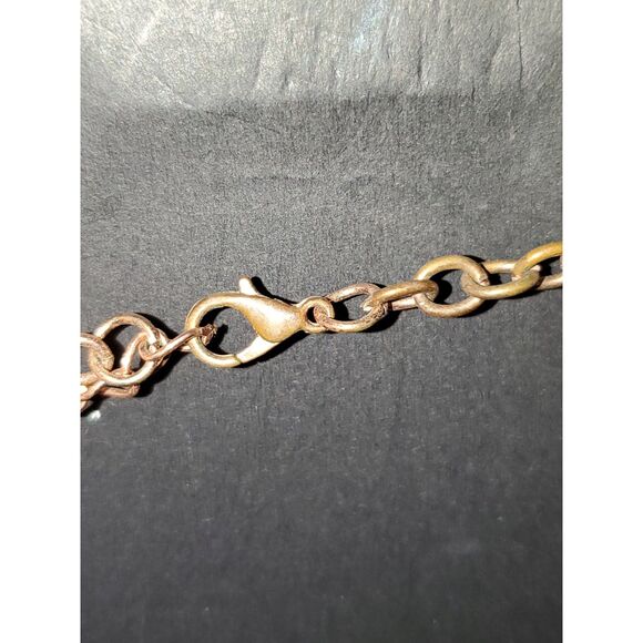 A Copper Disc Necklace Egyptian Revival Old Money Fairy Gypsy Boho Textured - Picture 6 of 10